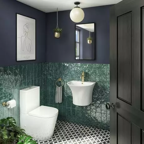 Arezzo Curved Ceramic One Piece Wall Hung Basin 1TH - 540mm Wide 2 Arezzo Curved Ceramic One Piece Wall Hung Basin 1TH - 540mm Wide - Image 2