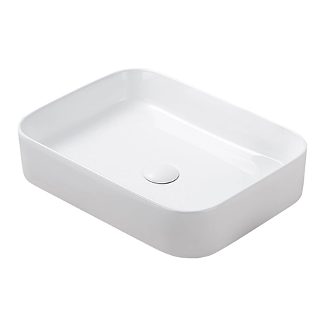 Arezzo 500 x 370mm Curved Rectangular Counter Top Basin - Gloss White 1 Arezzo 500 x 370mm Curved Rectangular Counter Top Basin - Gloss White