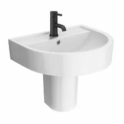 Arezzo 520 Wall Hung Basin 1TH + Semi Pedestal 6 Arezzo 520 Wall Hung Basin 1TH + Semi Pedestal -Cheap Basins Store AZ52BSP n d2 460