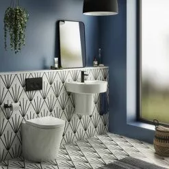 Arezzo 520 Wall Hung Basin 1TH + Semi Pedestal 7 Arezzo 520 Wall Hung Basin 1TH + Semi Pedestal -Cheap Basins Store AZ52BSP n d3 460