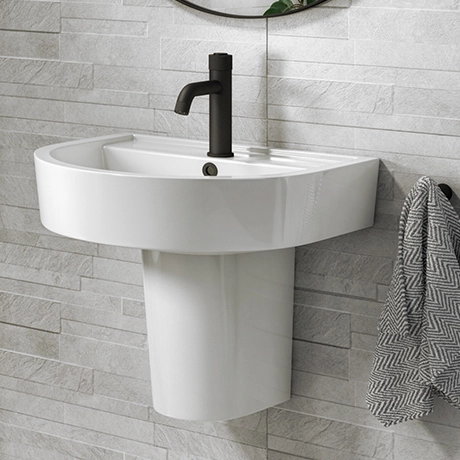 Arezzo 520 Wall Hung Basin 1TH + Semi Pedestal 1 Arezzo 520 Wall Hung Basin 1TH + Semi Pedestal