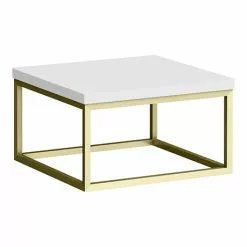 Arezzo 500 Gloss White Stone Resin Worktop with Brushed Brass Wall Mounted Frame