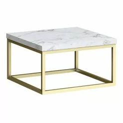 Arezzo 500 White Marble Effect Worktop with Brushed Brass Wall Mounted Frame