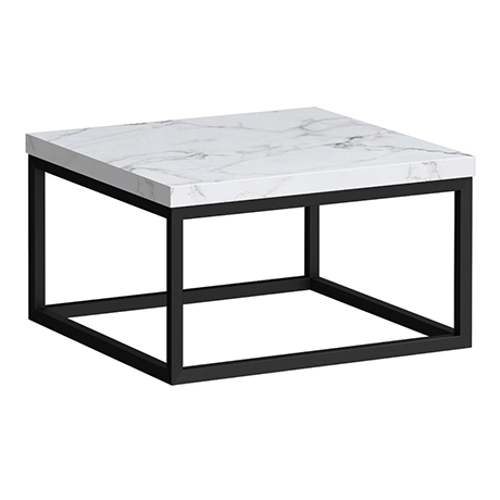 Arezzo 500 White Marble Effect Worktop with Matt Black Wall Mounted Frame 1 Arezzo 500 White Marble Effect Worktop with Matt Black Wall Mounted Frame