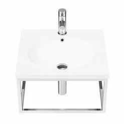 Arezzo 500 Wall Hung Basin with Chrome Towel Rail Frame 9 Arezzo 500 Wall Hung Basin with Chrome Towel Rail Frame -Cheap Basins Store AZ5CHRFRM d4 460