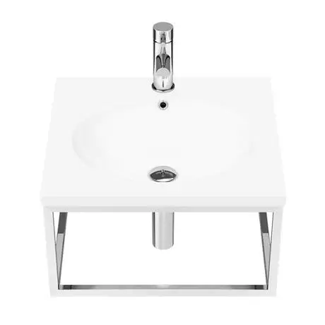 Arezzo 500 Wall Hung Basin with Chrome Towel Rail Frame 4 Arezzo 500 Wall Hung Basin with Chrome Towel Rail Frame - Image 4