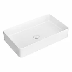 Arezzo Gloss White Slim Rectangular Counter Top Basin (605 x 355mm)