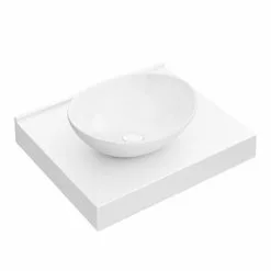 Arezzo Stone Resin Floating Basin Shelf inc. Oval Basin - 600mm Wide