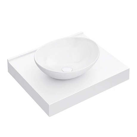 Arezzo Stone Resin Floating Basin Shelf inc. Oval Basin - 600mm Wide 1 Arezzo Stone Resin Floating Basin Shelf inc. Oval Basin - 600mm Wide