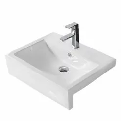 Arezzo 600mm Square Semi-Recessed Basin - Gloss White 5 Arezzo 600mm Square Semi-Recessed Basin - Gloss White -Cheap Basins Store AZ6SQSRGW d2 460