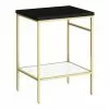 Arezzo 610 Matt Black Stone Resin Worktop with Brushed Brass Framed Washstand