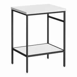 Arezzo 610 Gloss White Stone Resin Worktop with Matt Black Framed Washstand