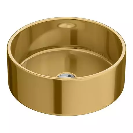 Arezzo Round 405mm Gold Ceramic Counter Top Basin 2 Arezzo Round 405mm Gold Ceramic Counter Top Basin - Image 2