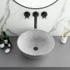 Arezzo Round 410mm Silver Mottled Design Ceramic Counter Top Basin