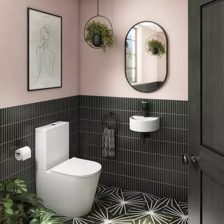 Arezzo Matt White Round Wall Hung Cloakroom Basin 1TH (303 x 255mm) 3 Arezzo Matt White Round Wall Hung Cloakroom Basin 1TH (303 x 255mm) - Image 3