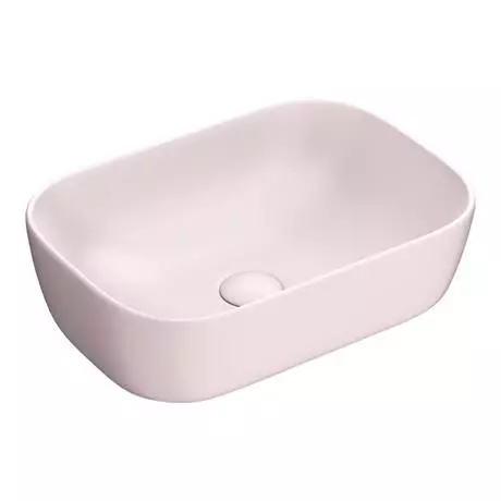 Arezzo 455 x 325mm Matt Pink Curved Rectangular Counter Top Basin 2 Arezzo 455 x 325mm Matt Pink Curved Rectangular Counter Top Basin - Image 2