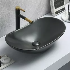 Arezzo Oval Counter Top Basin (620mm Wide - Matt Black)