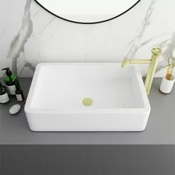 Arezzo 600 x 390mm Gloss White Rectangular Counter Top Basin