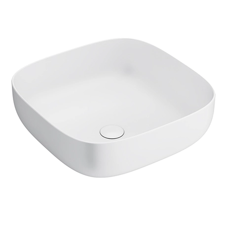 Arezzo 425 x 425mm Matt White Curved Square Counter Top Basin 1 Arezzo 425 x 425mm Matt White Curved Square Counter Top Basin