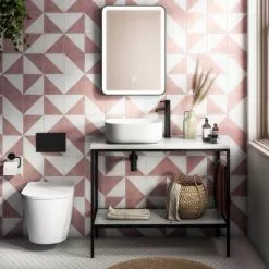 Arezzo 425 x 425mm Matt White Curved Square Counter Top Basin 6 Arezzo 425 x 425mm Matt White Curved Square Counter Top Basin -Cheap Basins Store AZ7816MW d4 460