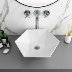 Arezzo 480 x 415mm Hexagon Shaped Modern Counter Top Basin