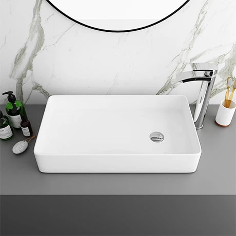 Arezzo 612 x 346mm Modern Rectangular Counter Top Basin 1 Arezzo 612 x 346mm Modern Rectangular Counter Top Basin