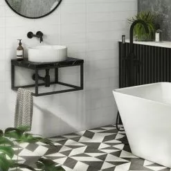 Arezzo Fluted Matt White Round Countertop Basin - 360mm Diameter 5 Arezzo Fluted Matt White Round Countertop Basin - 360mm Diameter -Cheap Basins Store AZ78728MW detail02 460