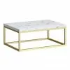 Arezzo 700 White Marble Effect Worktop with Brushed Brass Wall Mounted Frame