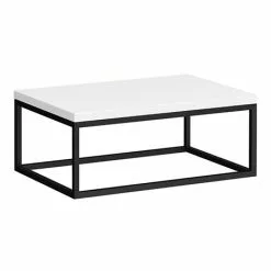 Arezzo 700 Gloss White Stone Resin Worktop with Matt Black Wall Mounted Frame