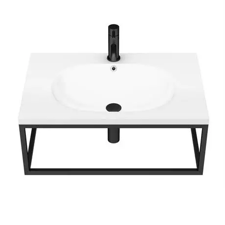 Arezzo 700 Wall Hung Basin with Matt Black Towel Rail Frame 5 Arezzo 700 Wall Hung Basin with Matt Black Towel Rail Frame - Image 5