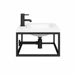 Arezzo 700 Wall Hung Basin with Matt Black Towel Rail Frame 11 Arezzo 700 Wall Hung Basin with Matt Black Towel Rail Frame -Cheap Basins Store AZ7BLKFRM d5 460