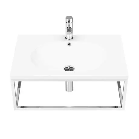 Arezzo 700 Wall Hung Basin with Chrome Towel Rail Frame 5 Arezzo 700 Wall Hung Basin with Chrome Towel Rail Frame - Image 5