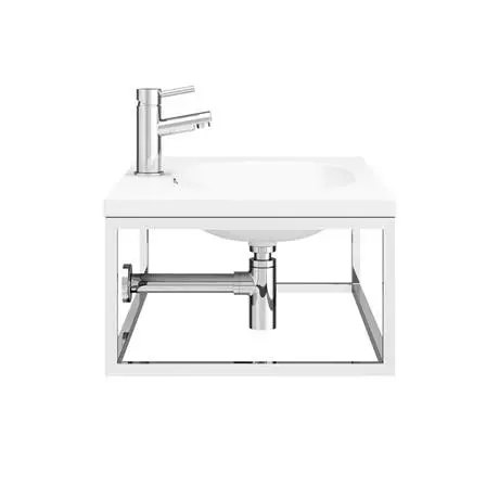 Arezzo 700 Wall Hung Basin with Chrome Towel Rail Frame 6 Arezzo 700 Wall Hung Basin with Chrome Towel Rail Frame - Image 6