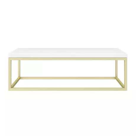 Arezzo 910 Gloss White Stone Resin Worktop with Brushed Brass Wall Mounted Frame 2 Arezzo 910 Gloss White Stone Resin Worktop with Brushed Brass Wall Mounted Frame - Image 2