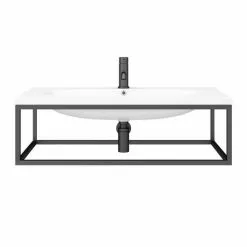 Arezzo 900 Wall Hung Basin with Matt Black Towel Rail Frame 8 Arezzo 900 Wall Hung Basin with Matt Black Towel Rail Frame -Cheap Basins Store AZ9BLKFRM d3 460