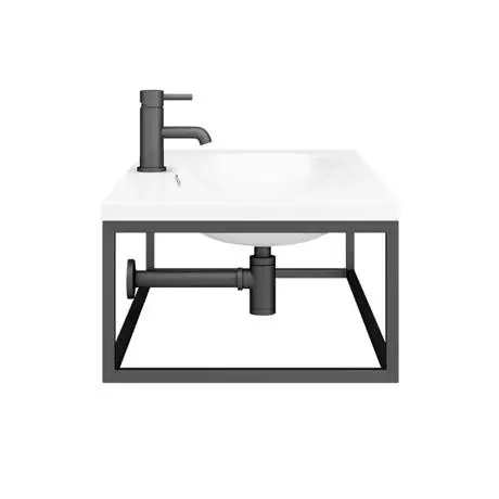 Arezzo 900 Wall Hung Basin with Matt Black Towel Rail Frame 5 Arezzo 900 Wall Hung Basin with Matt Black Towel Rail Frame - Image 5