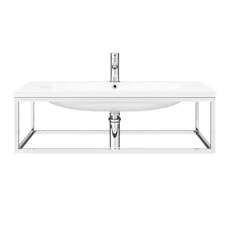 Arezzo 900 Wall Hung Basin with Chrome Towel Rail Frame 4 Arezzo 900 Wall Hung Basin with Chrome Towel Rail Frame - Image 4