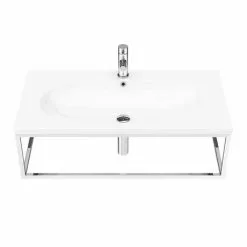 Arezzo 900 Wall Hung Basin with Chrome Towel Rail Frame 7 Arezzo 900 Wall Hung Basin with Chrome Towel Rail Frame -Cheap Basins Store AZ9CHRFRM d2 460