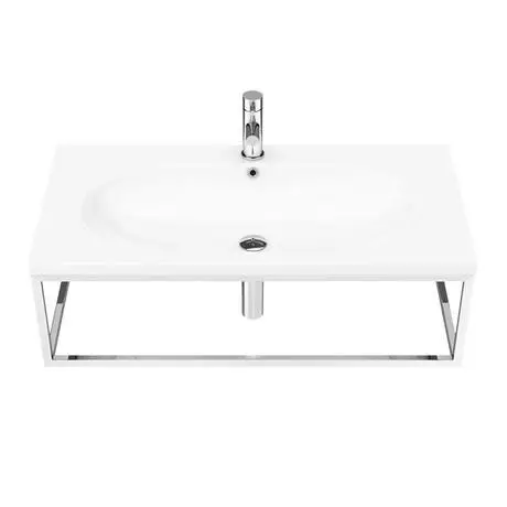 Arezzo 900 Wall Hung Basin with Chrome Towel Rail Frame 3 Arezzo 900 Wall Hung Basin with Chrome Towel Rail Frame - Image 3