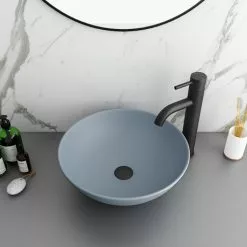 Arezzo 400mm Matt Grey Round Counter Top Basin