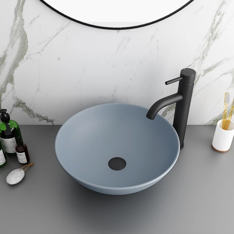 Arezzo 400mm Matt Grey Round Counter Top Basin 1 Arezzo 400mm Matt Grey Round Counter Top Basin