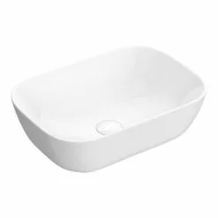 Arezzo 465 x 325mm Gloss White Curved Rectangular Counter Top Basin -Cheap Basins Store AZW465 d2 460