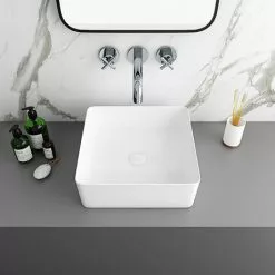 Arezzo 380 x 380mm Gloss White Square Counter Top Basin