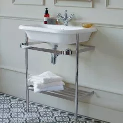 Clearwater - Large Traditional Roll Top Basin with Stainless Steel Stand - W750 x D470mm 7 Clearwater - Large Traditional Roll Top Basin with Stainless Steel Stand - W750 x D470mm -Cheap Basins Store B9E B9ES D2 460