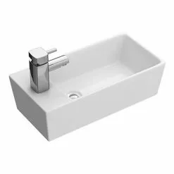 Nuie Compact Rectangular Counter Top Ceramic Basin - BAS002