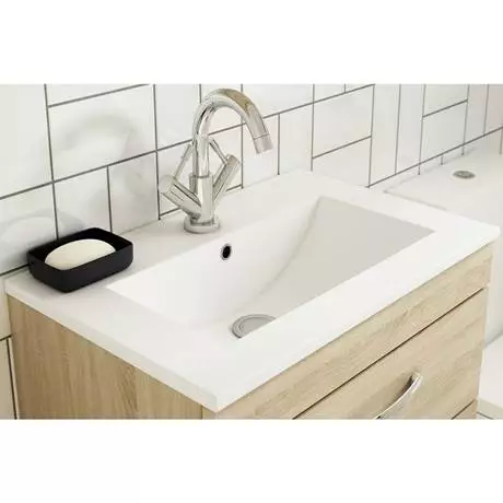 Nuie 600mm Minimalist Ceramic Inset Basin - BAS010 2 Nuie 600mm Minimalist Ceramic Inset Basin - BAS010 - Image 2