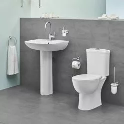 Grohe Bau 600mm 1TH Basin + Full Pedestal 7 Grohe Bau 600mm 1TH Basin + Full Pedestal -Cheap Basins Store BAUFP600 D1 460