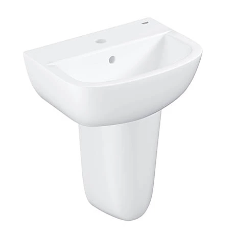 Grohe Bau 450mm 1TH Basin + Half Pedestal 1 Grohe Bau 450mm 1TH Basin + Half Pedestal