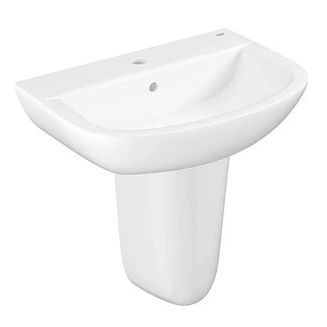 Grohe Bau 600mm 1TH Basin + Half Pedestal 1 Grohe Bau 600mm 1TH Basin + Half Pedestal