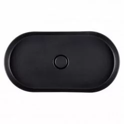 BagnoDesign Teatro Oval Matt Black 650 x 350mm Countertop Basin -Cheap Basins Store BDS CIR 102 MB D2 460